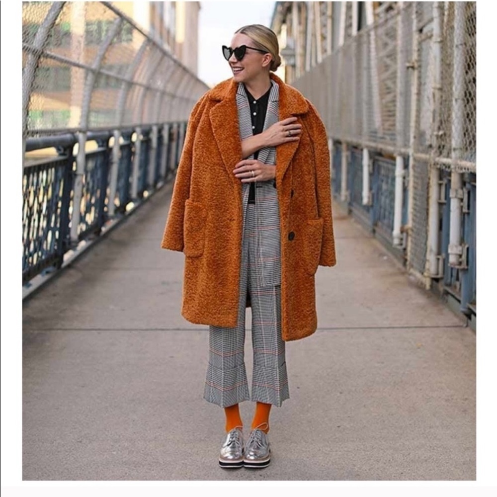 Halogen Orange Teddy Coat